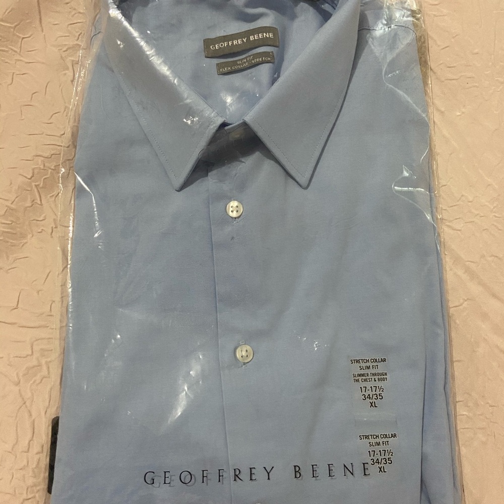 Geoffrey Beene Blue Slim Fit Long Sleeve XL NWT